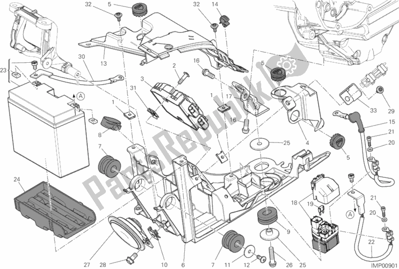 Todas las partes para Soporte De La Batería de Ducati Diavel Carbon FL Thailand 1200 2015